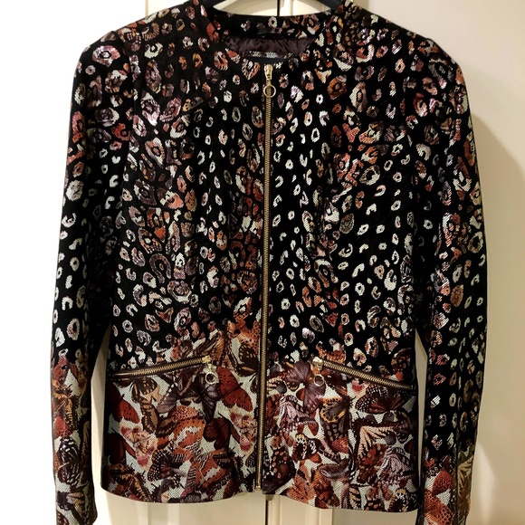 One of a kind short black/brown Leather Jacket - Picture 1 of 4